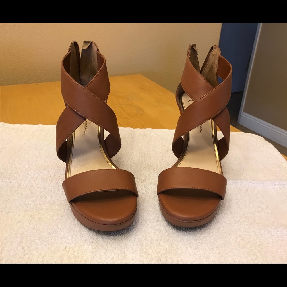 Jessica Simpson criss cross wedges
